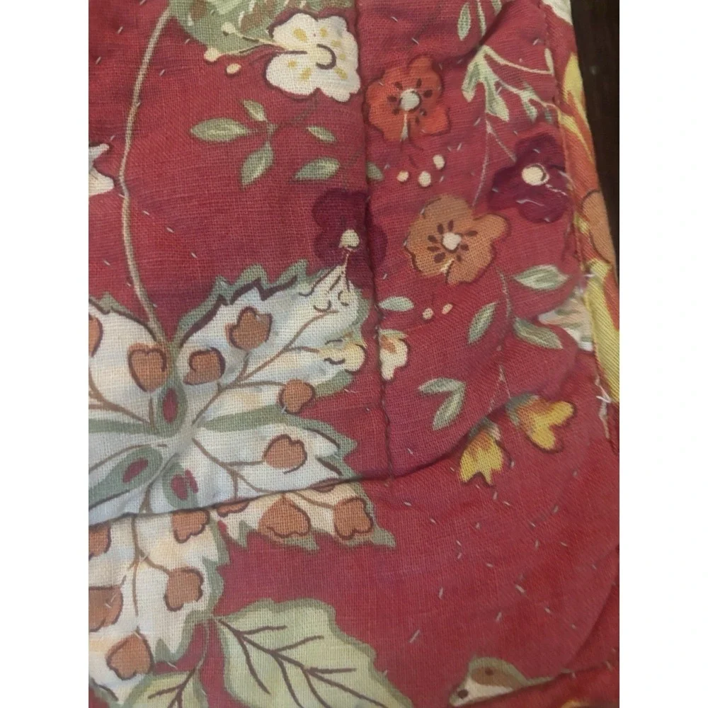 Pottery‎ Barn Floral Euro Quilted Pillow Sham Cover Reversible